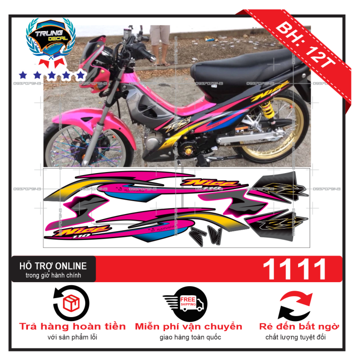 Tem rời xe wave nice RS đen xám