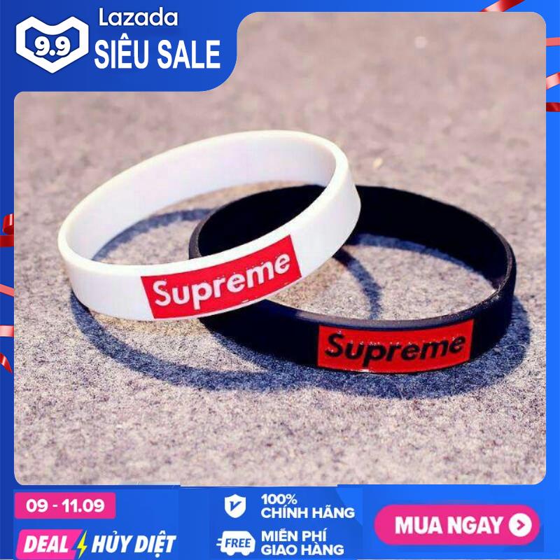 [HCM]Vòng Tay Cao Su Thể Thao Supreme - Vòng Đeo Tay Cặp Đôi Nam Nữ