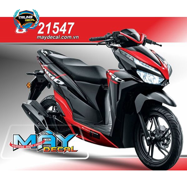 Tem rời xe vario 150 indo đỏ đen nhám
