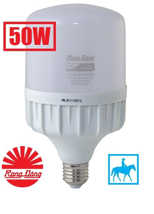 Bộ 2 bóng đèn 50W Rạng Đông LED Bulb trụ E27