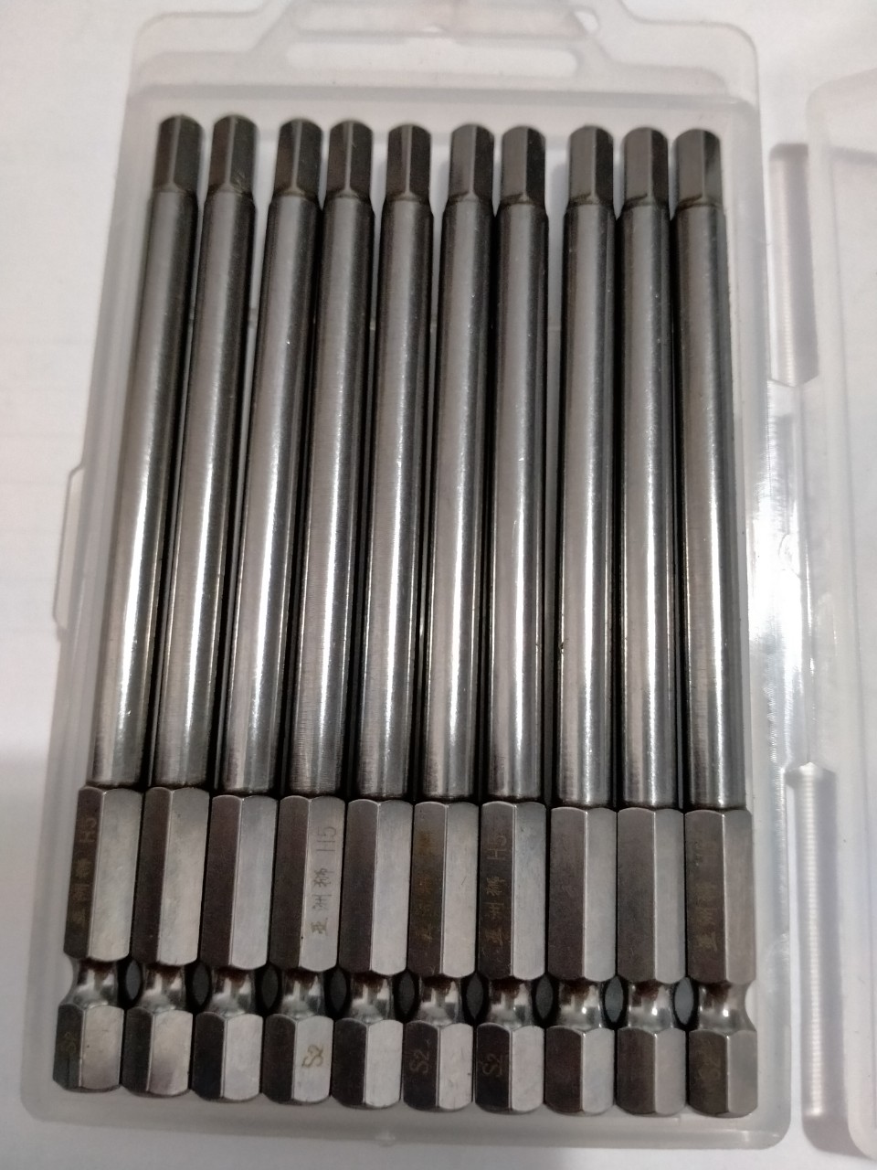 Hộp 10 cái lục giác lắp máy khoan pin 5mm, đầu lục giác 5mm, chuôi lục giác 6mm