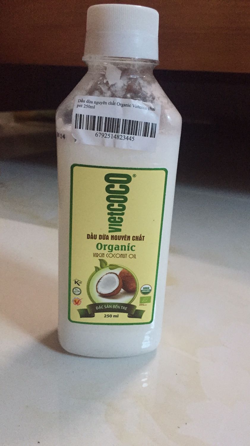 {CHAI PET 250ML} DẦU DỪA NGUYÊN CHẤT ÉP LẠNH ORGANIC VIETCOCO