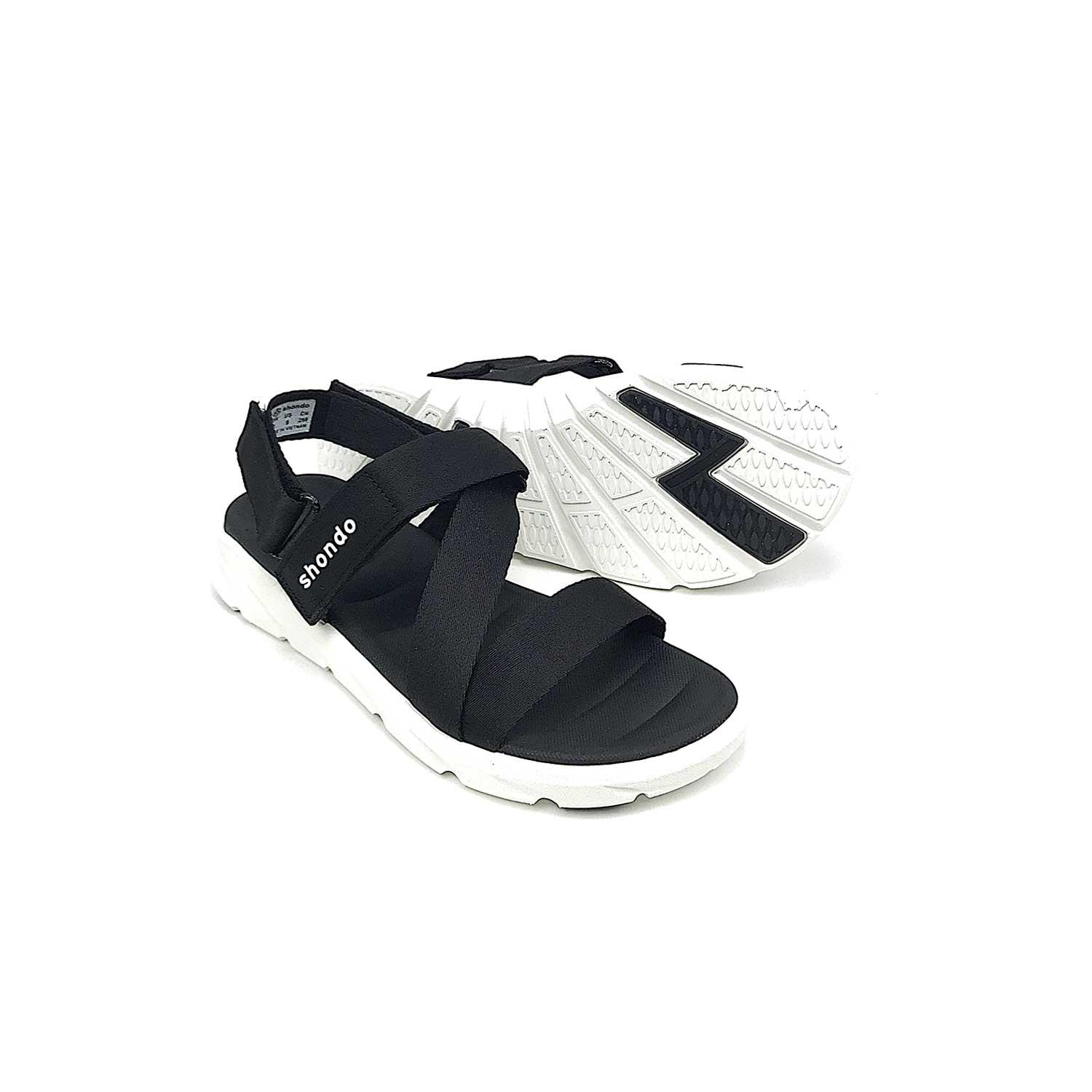 [HCM]Giày Shondo Sandal Trắng Đen F6S003