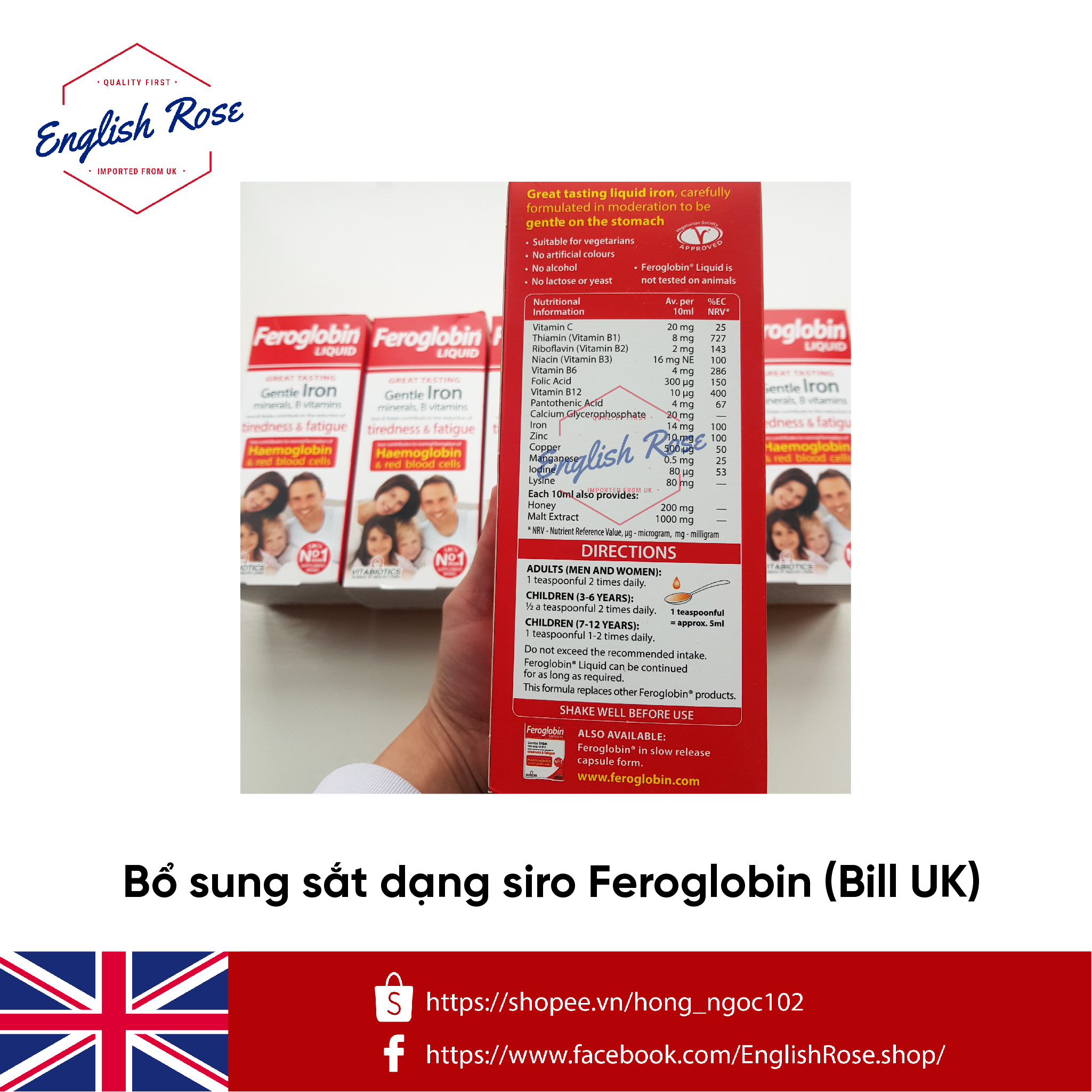 Bổ sung sắt dạng siro Feroglobin 500ml