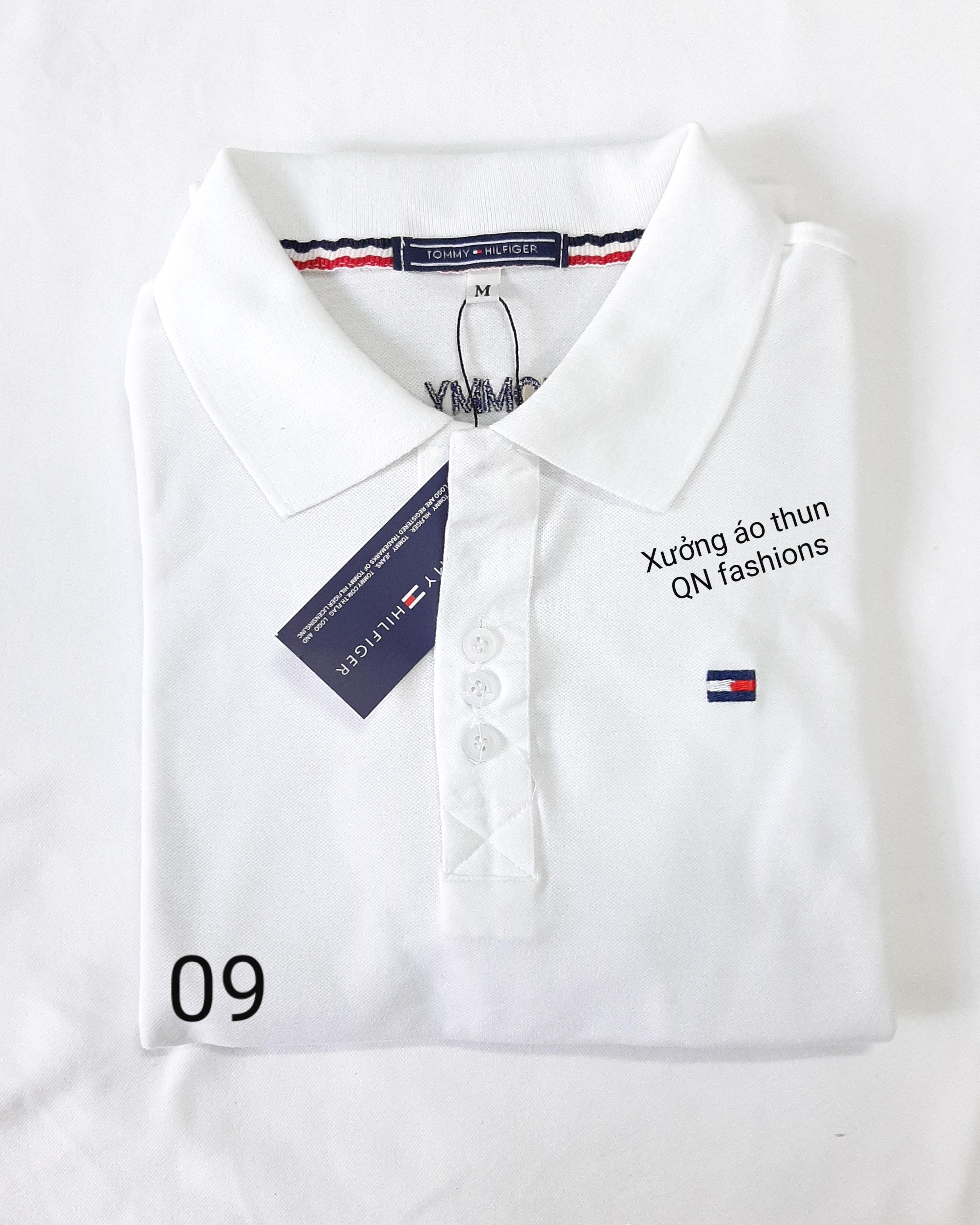 Áo thun Nam màu TRẮNG vải cá sấu 4 chiều