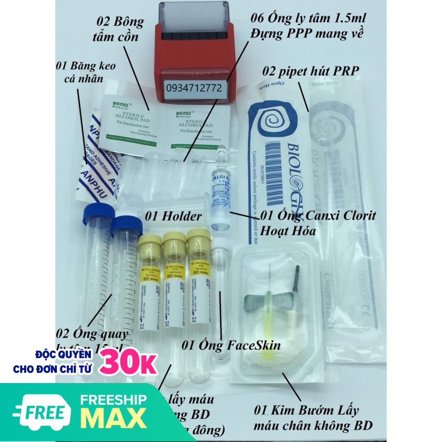 [HCM]bộ KIT PRP Pro HÀNG CÔNG TY 12 món chuẩn y khoa
