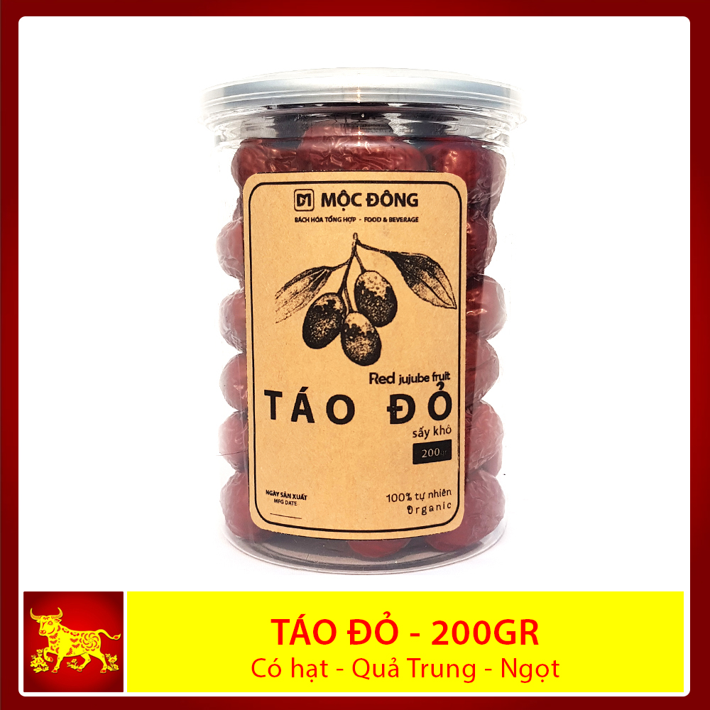 Táo đỏ sấy khô hộp 200gr
