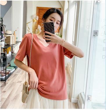 ÁO KIỂU CỔ TIM NỮ, ÁO THUN TRƠN CỔ TIM NỮ THỜI TRANG NHIỀU MÀU