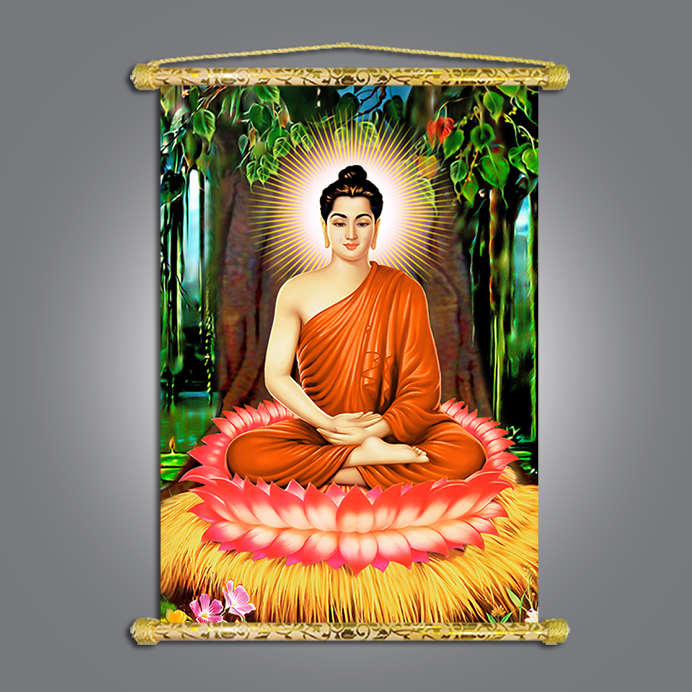 Tranh Liễn Phật Giáo -Tranh Phật Bổn Sư Thích Ca Mâu Ni - Vải ...