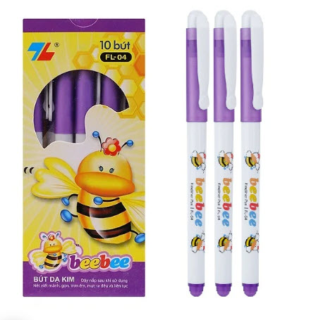 Bút lông kim FL-04 Bee Bee Combo 10 cây tím