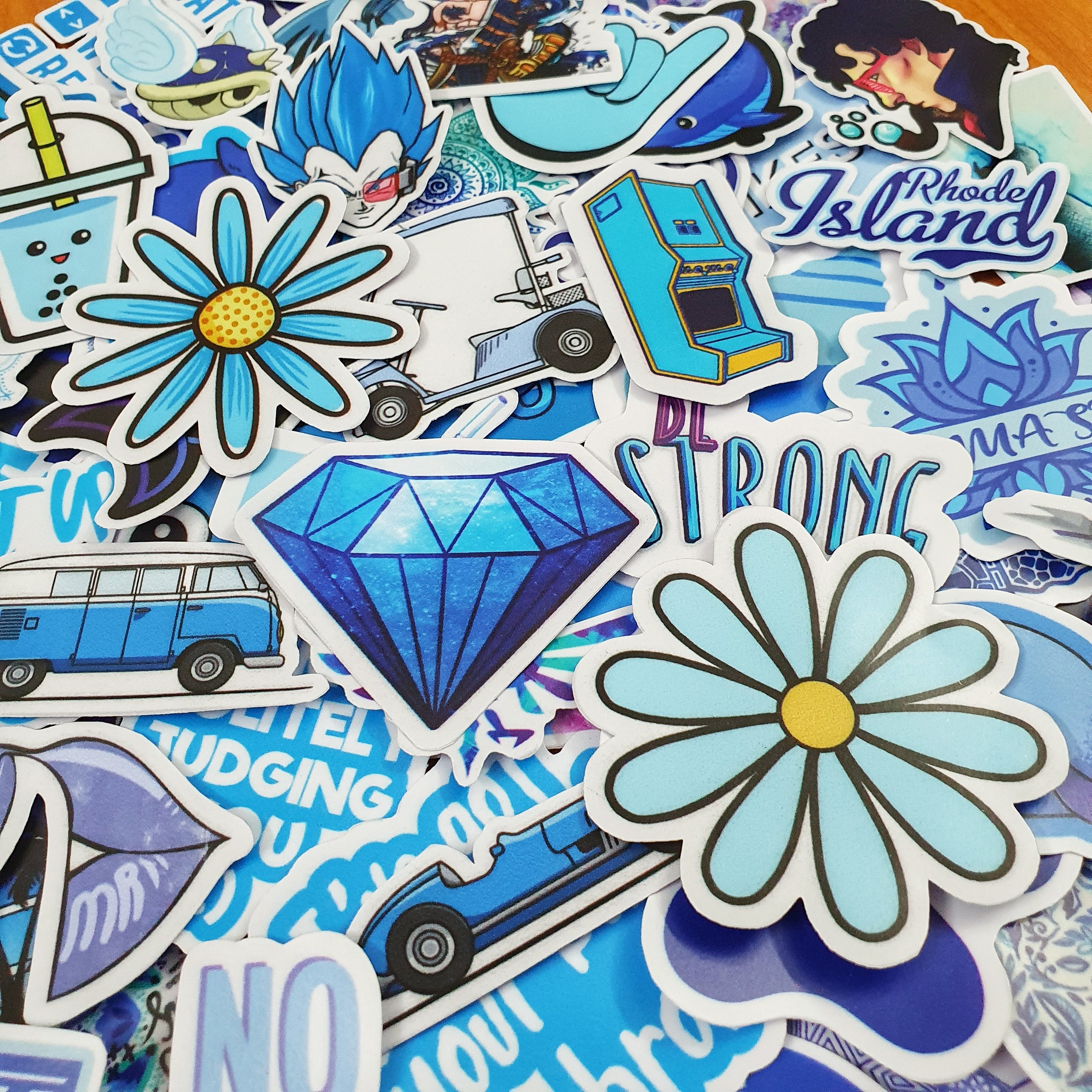 [HCM]Bộ hình dán MÀU XANH - BLUE siêu hot sticker pvc chống nước cao cấp không bay màu - Owl Sticker