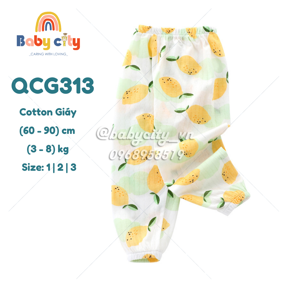 Quần dài cotton giấy cho trẻ từ 0-2 tuổi