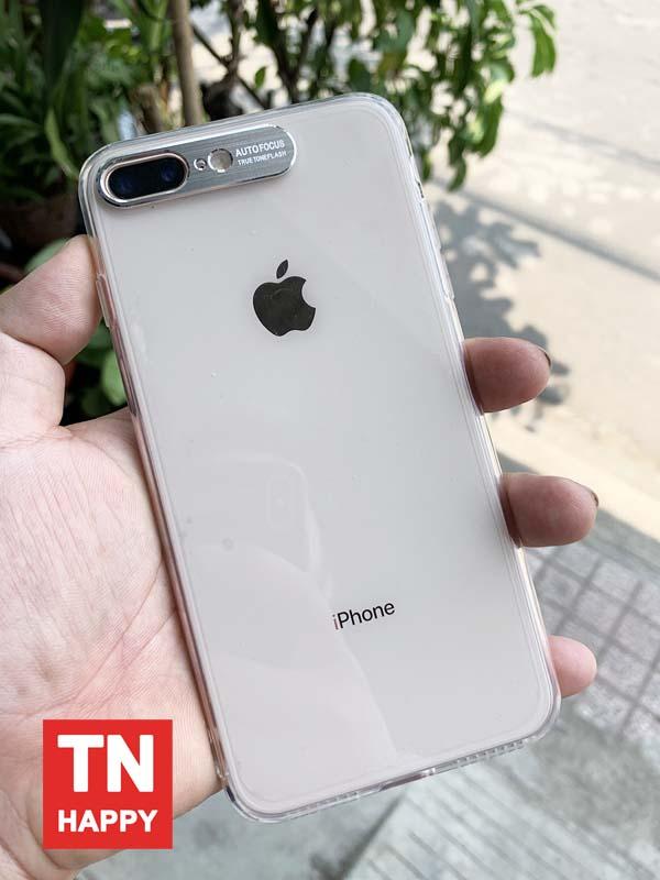 Ốp lưng IPhone 7 Plus / IPhone 8 Plus  bảo vệ camera -  chất lượng cao - Ốp lưng Auto Focus (Màu bạc) - TN Happy phân phối