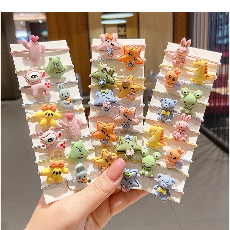 Set 10 dây cột tóc cho bé siêu cute mẫu ngẫu nhiên