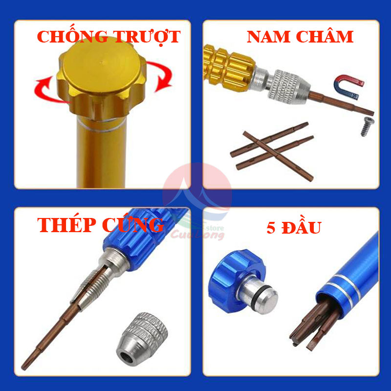 Multi-function 5-head screwdriver set, screwdriver, phone, computer, laptop, Macbok, 5-point multi-function screwdriver for electronic repair