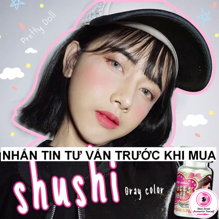 Lens - Kính Áp Tròng Cận Xám Tây Sử Dụng 1 Năm Tặng Kèm Khay Đựng Kiểu 15