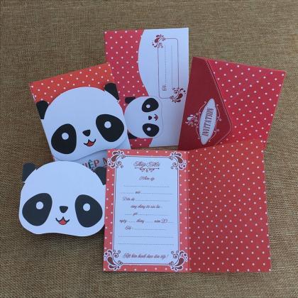 Thiệp Thôi Nôi, Sinh Nhật, Đầy tháng gấu panda (110 thiệp)