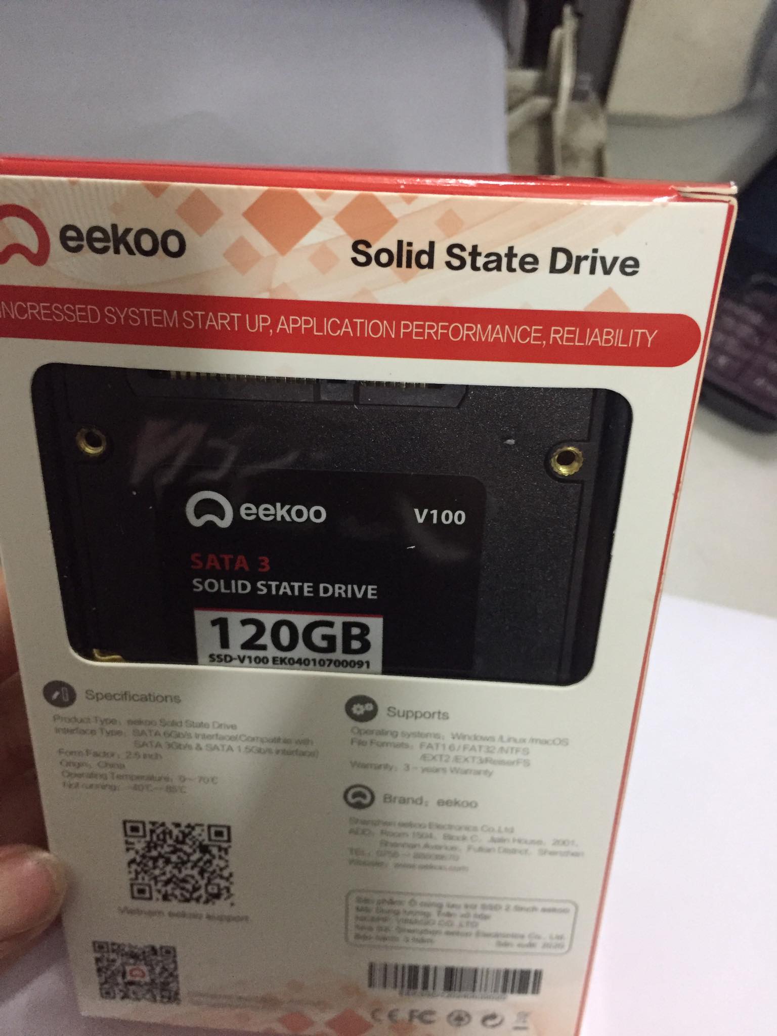 SSD 120G EEKOO V100 SATA 3 CHÍNH HÃNG