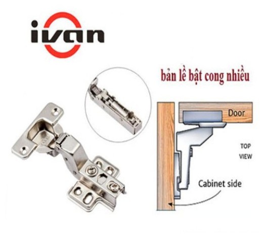 Bản lề bật hơi IVAN, giảm chấn, lắp nhanh dễ dàng (Cái)