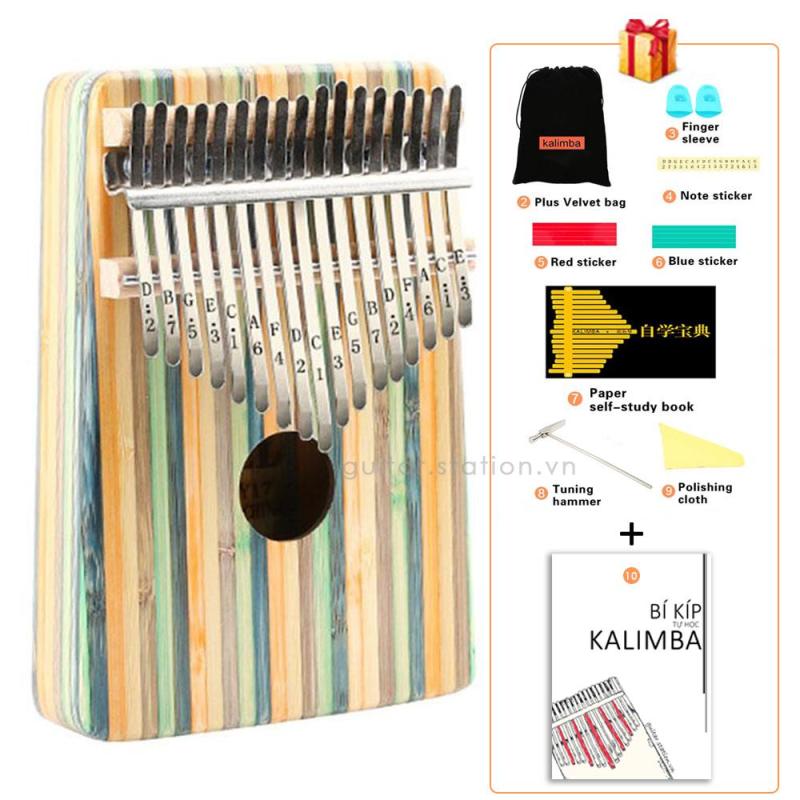 Đàn Kalimba Yael 17 Phím Gỗ - Full phụ kiện - Kalimba-Yael-Green