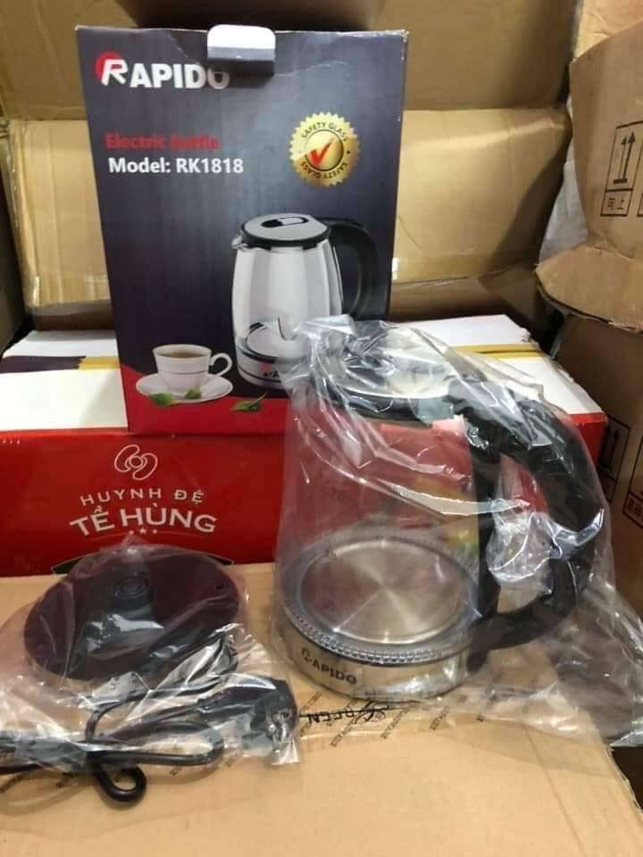 Ấm Siêu Tốc thủy tinh, Ấm Đun Nước Siêu Tốc-bình đun nước siêu tốC-GUGKOO- trang nhã, an toàn, ấm đun nước điện gia dụng công suất lớn- Ấm siêu tốc, bình đun nước siêu tốc trong suốt RAPIDO 1800W