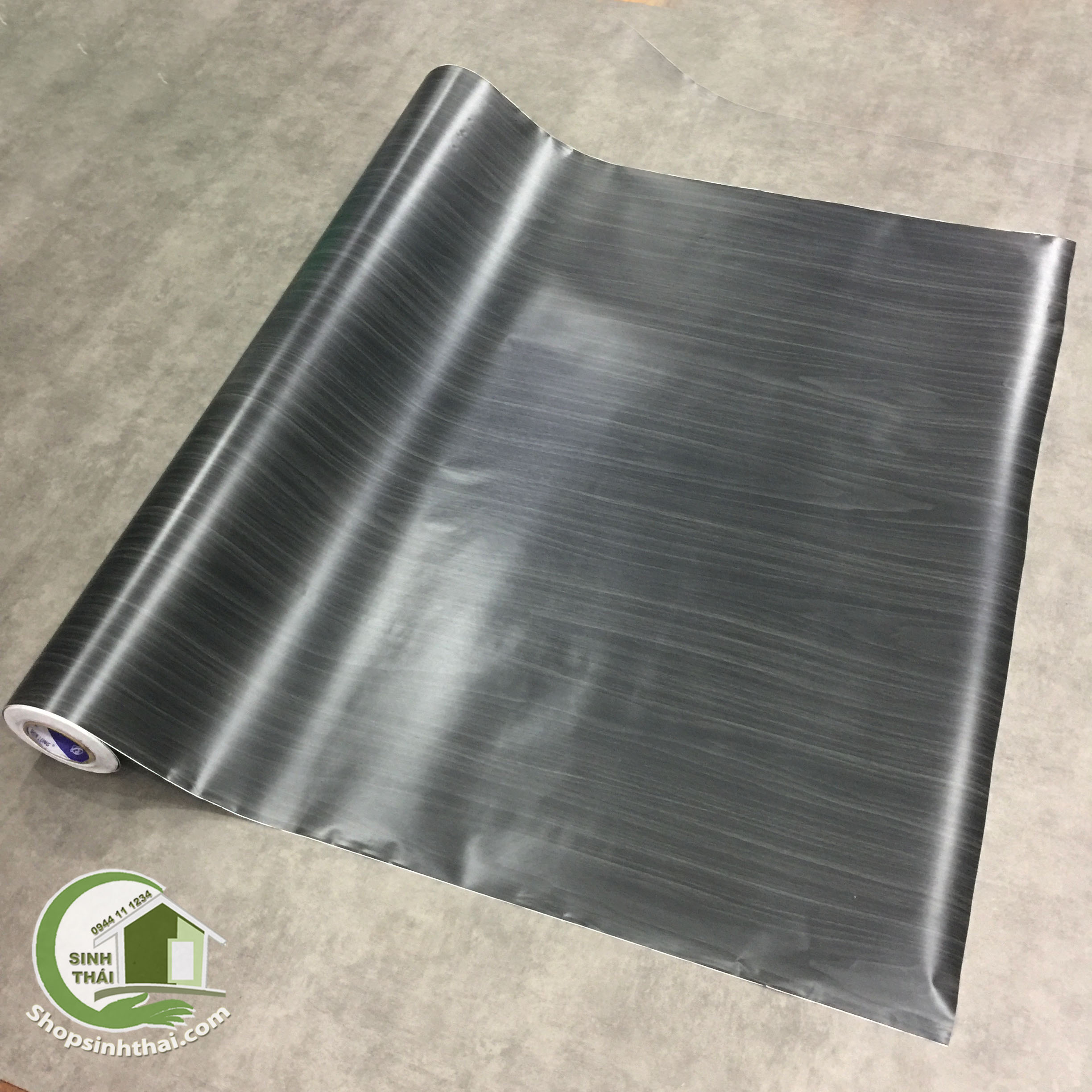 [HCM]Giấy Dán Tường Giả Gỗ Màu Đen Nhám - [ 50cm x khổ 120cm ] Có Sẵn Keo