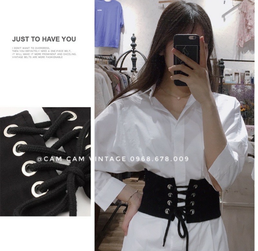 Thắt lưng  nữ đan eo Đai váy, Dây nịt eo closet eo đen sang chảnh