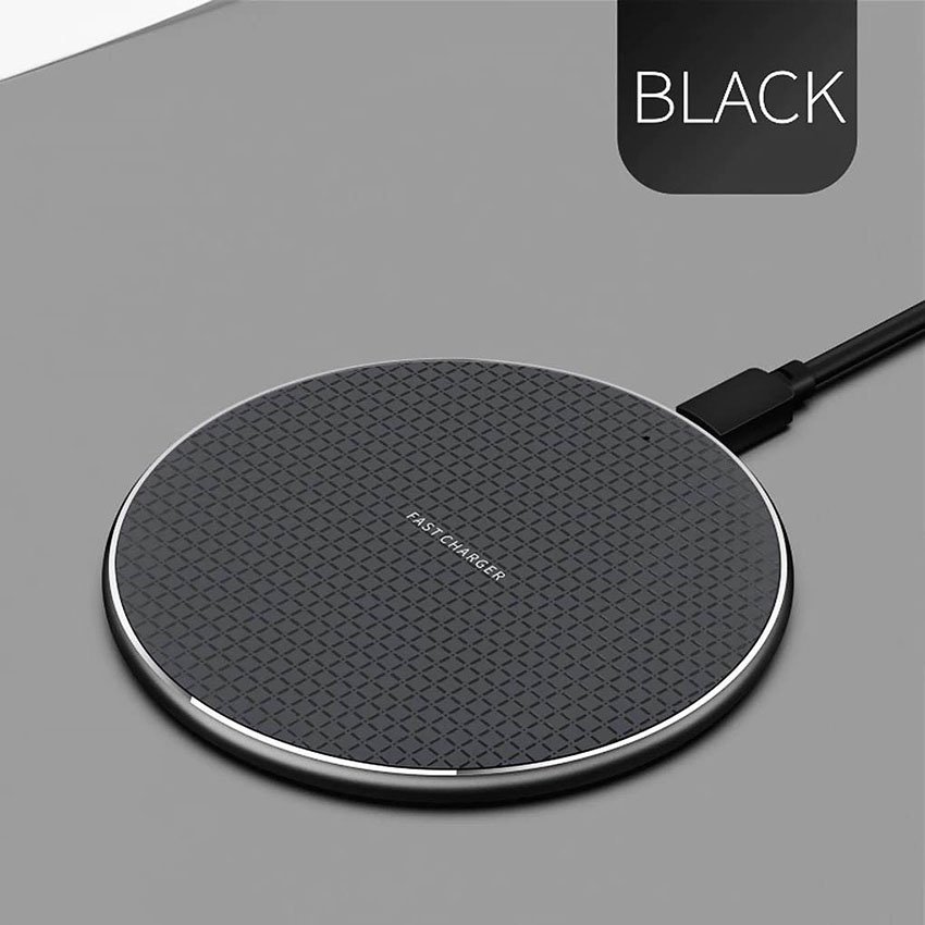 Sạc Không Dây Nhanh 10W Đế Có Đèn Led Báo Chuẩn QI An Toàn, đĩa sạc ko dây điện thoại samsung iphone 8+/11/Pro X/XSmax Android iOs