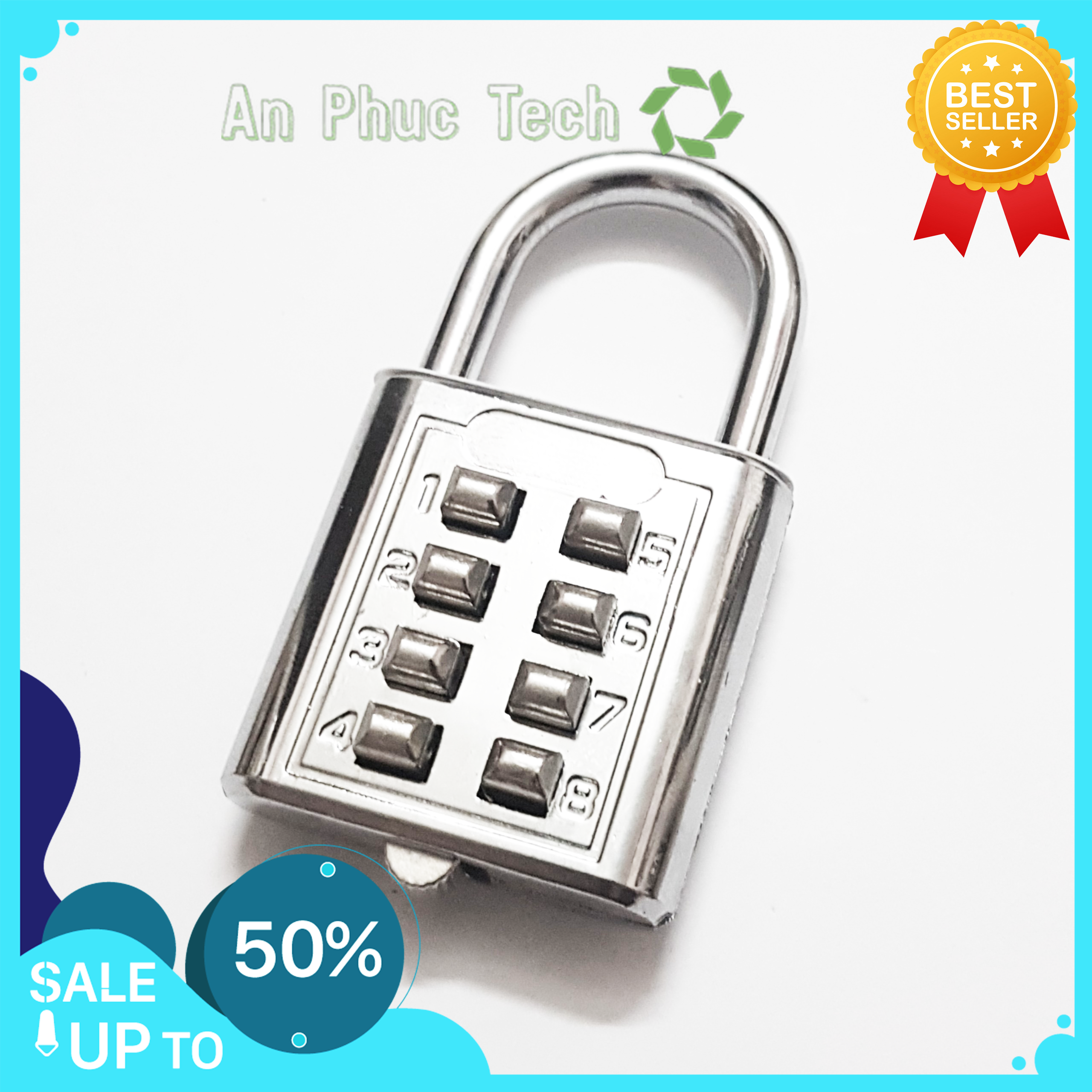 Ổ Khóa Số Mini CJSJ - Khoá tủ, cửa tủ, két sắt, vali (màu bạc)