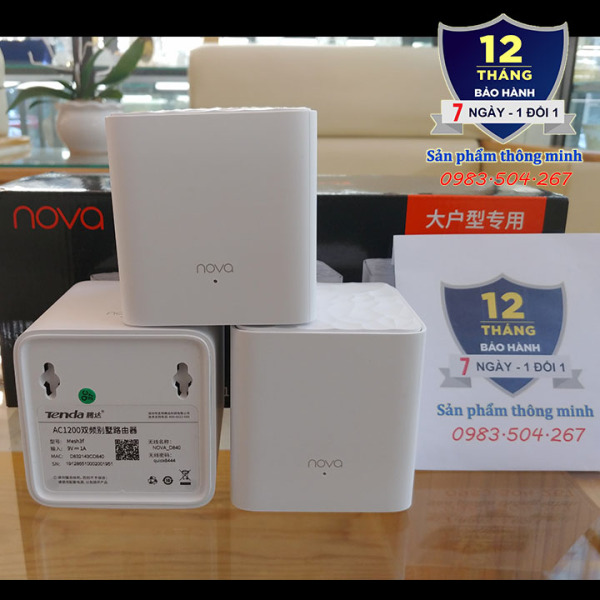 Bộ 3 Cục Wifi Mesh không dây Tenda Nova MW3 - Ghép nối nhiều thiết bị cùng 1 tên wifi