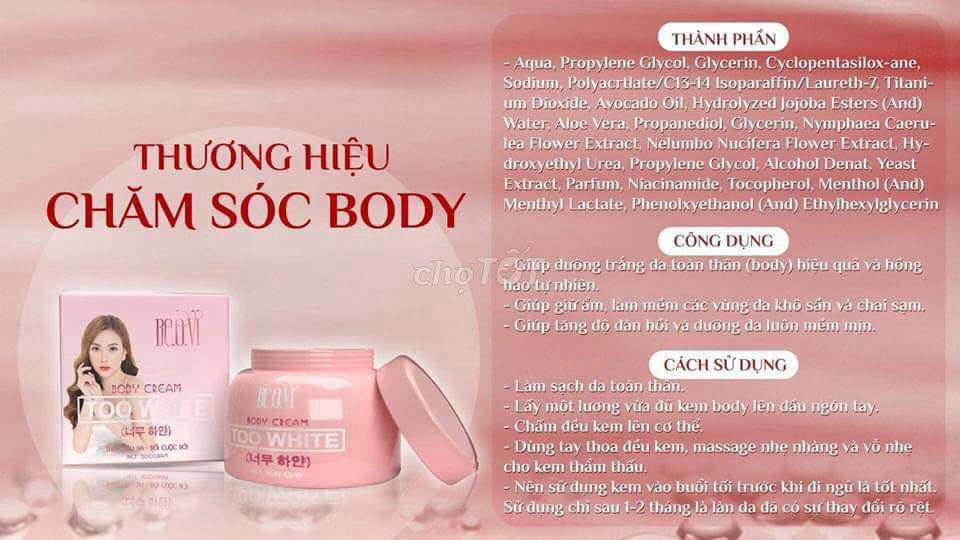 (tặng ủ trắng) kem dưỡng trắng da Body Trendy Meea