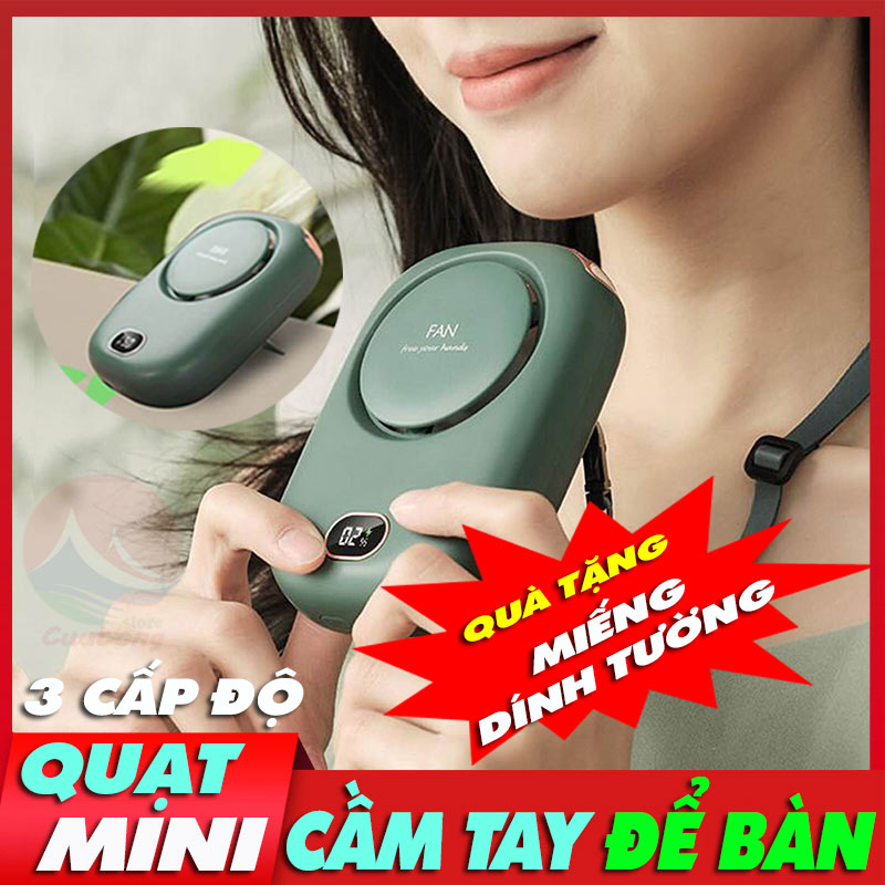 Quạt Cầm Tay Đeo Cổ Mini 203 Pin Lớn Gió Mạnh Êm Mát Quạt Sạc Điện Mini USB Thời Trang Bỏ Túi quạt mini xiaomi treo cổ phun sương cầm tay sạc điện để bàn kiểu Hàn Quốc MIKATEK