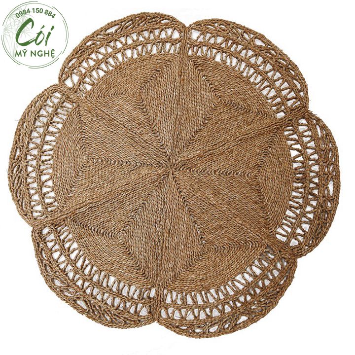 Thảm cói hình bông hoa 1,8m