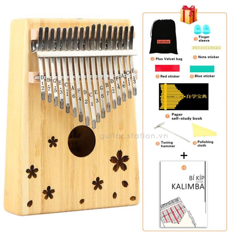 Đàn Kalimba Yael 17 Phím Gỗ - Full phụ kiện - Kalimba-Yael-Sakura
