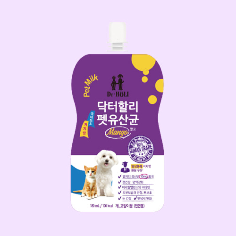 Dr.HOLI Pet Milk Probiotics - Sữa tươi uống dành cho chó mèo bổ sung lợi khuẩn 180ml