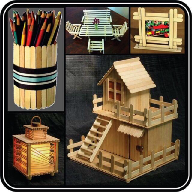 Hộp 100 que kem, gỗ đè lưỡi , handmade