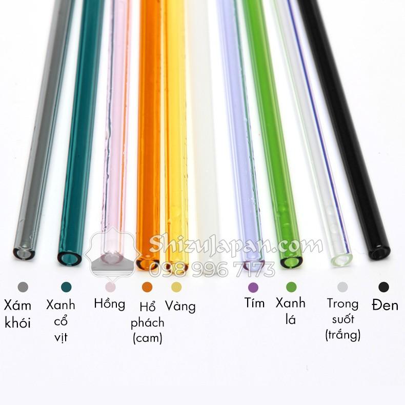 Combo 2 Ống Hút Thủy Tinh, Tặng 2 Cọ Rửa, 1 Khăn Lau và 1 Hộp Đựng