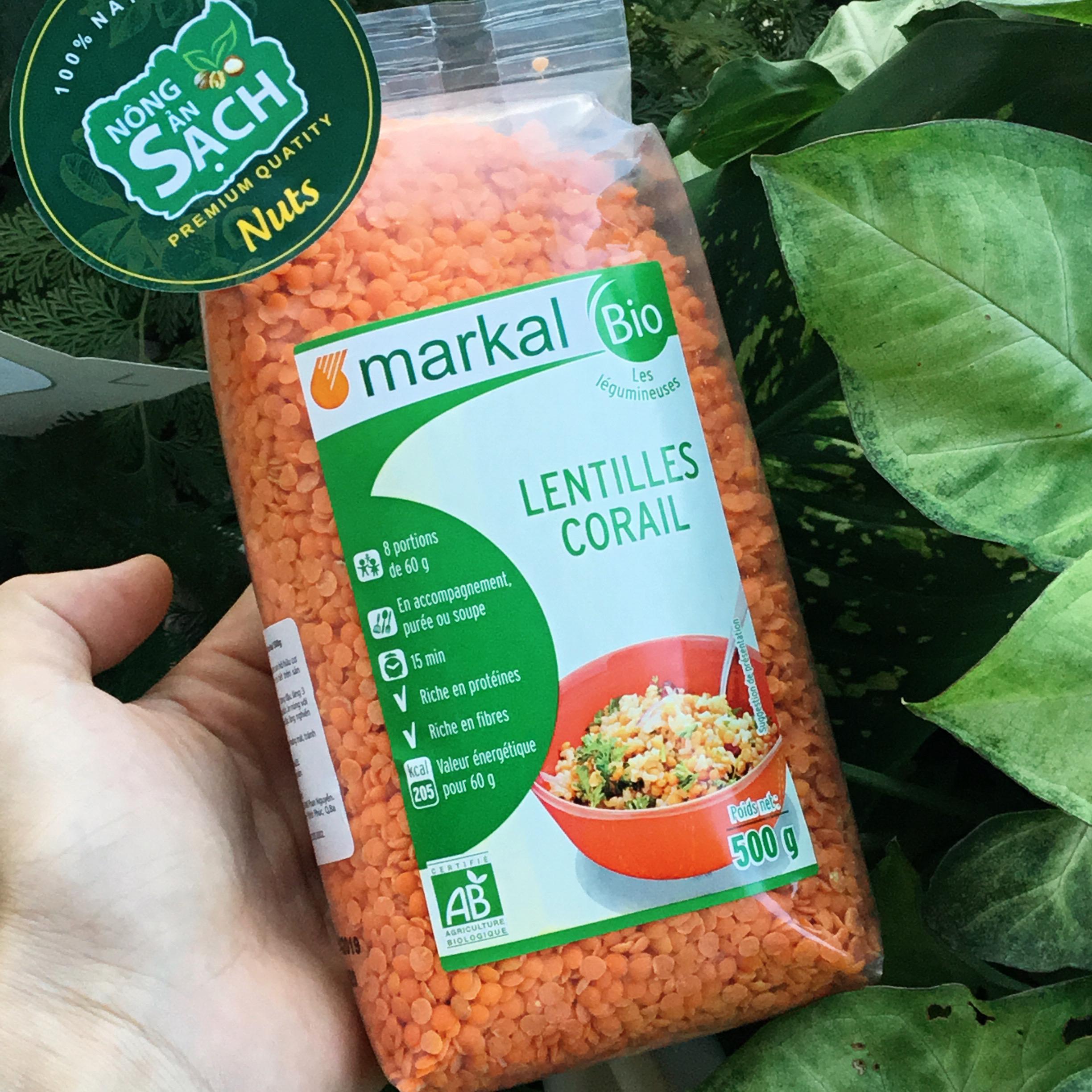 500g Đậu Lăng Đỏ Hữu Cơ Cao Cấp Markal