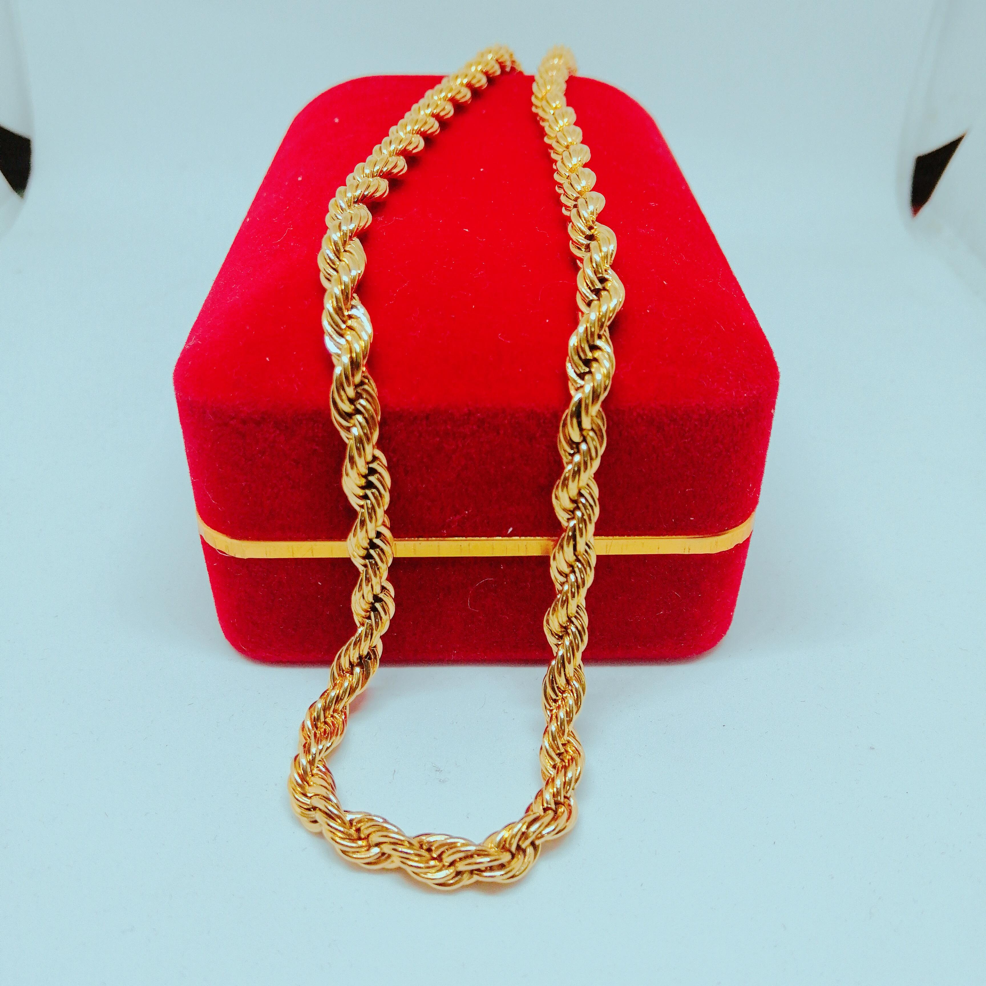 Trang Sức Bảo Tín, Dây Chuyền Nam Bạc Thái Mạ Vàng Cao Cấp, Dây Chuyền Nam Đẹp, Không Rỉ, Không Bay Màu (màu Vàng)