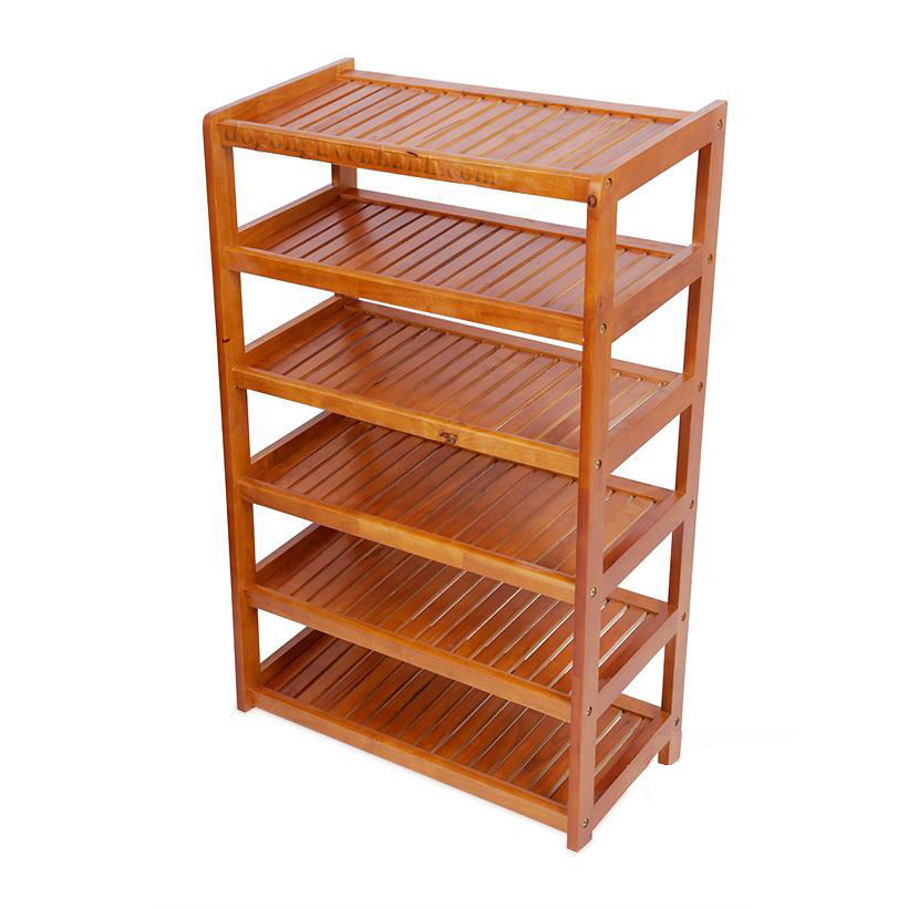 Kệ giày dép 6 tầng rộng 60cm gỗ tự nhiên 100%