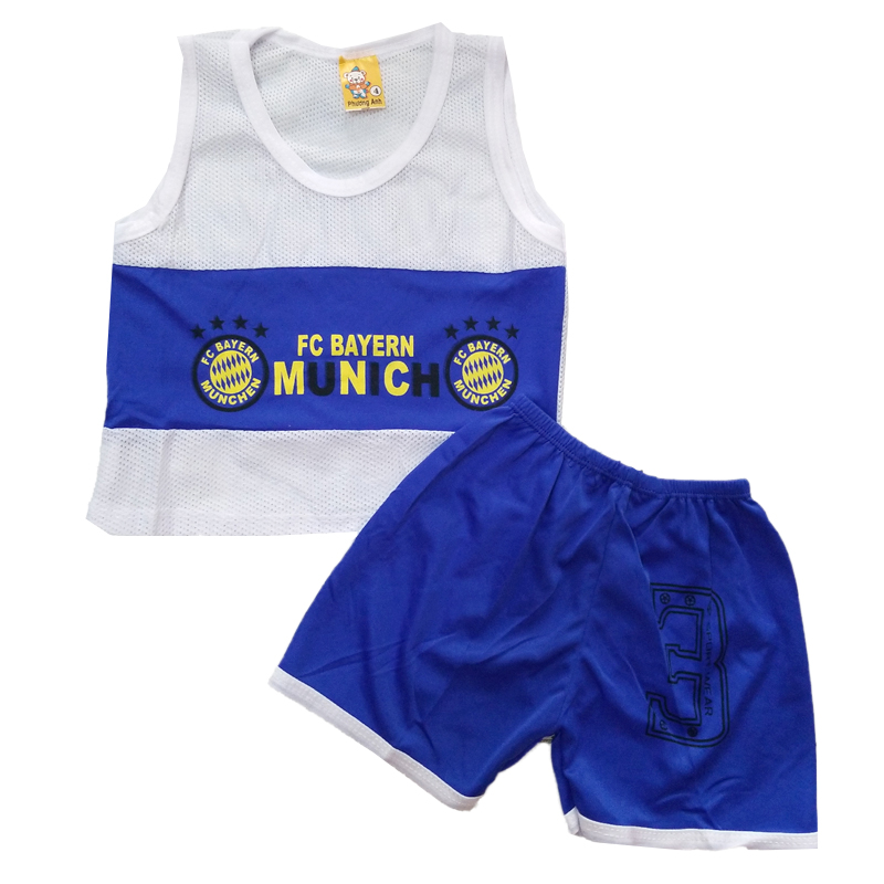 Đồ bộ thun lưới phối sát nách cho bé trai bận mùa hè màu và mẫu ngẫu nhiên