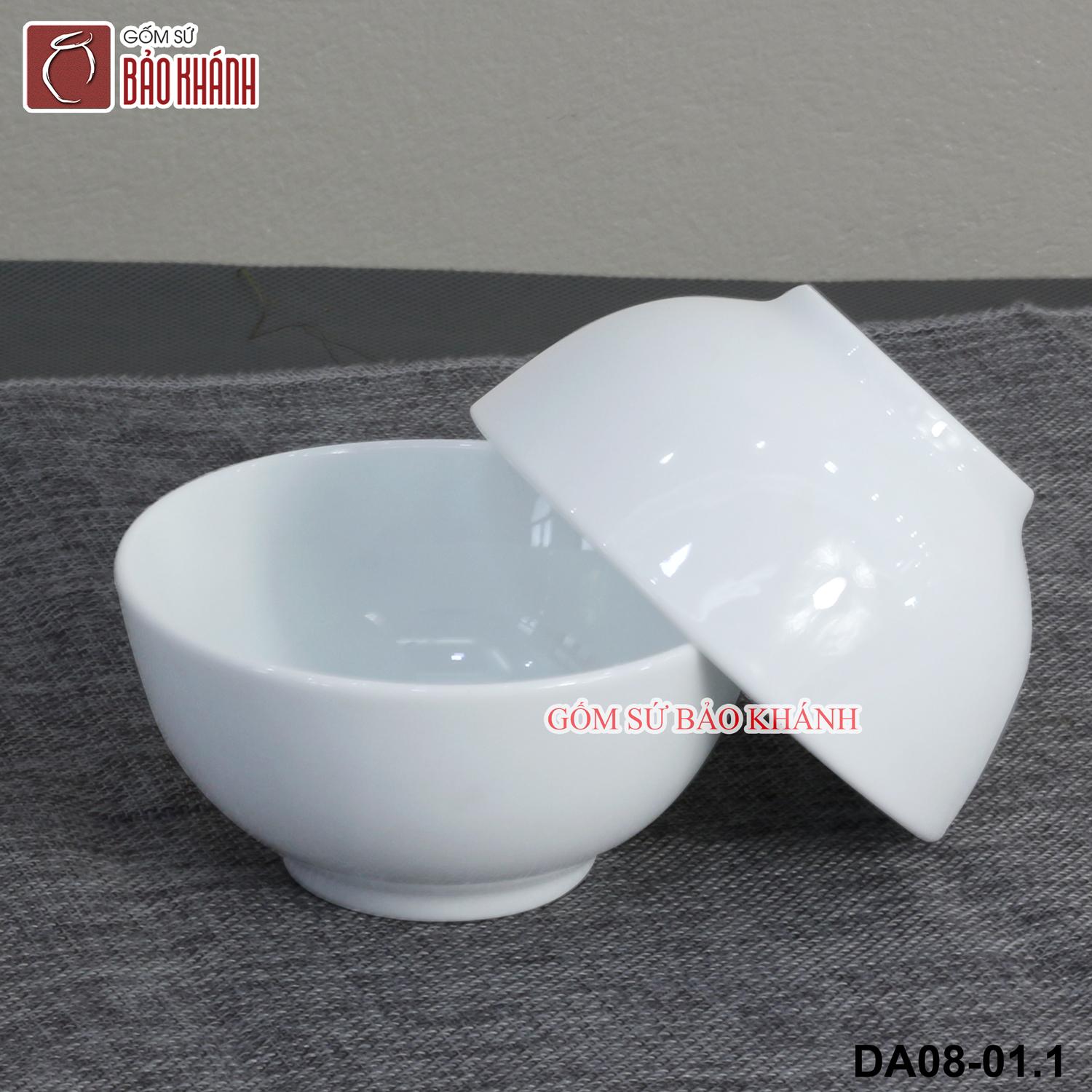 Bộ bát ăn cơm men trắng gốm sứ Bảo Khánh Bát Tràng - bát cơm, chén cơm, chén ăn cơm cao cấp
