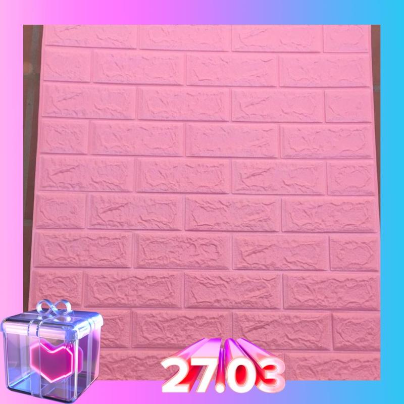 Combo 10 Tấm Miếng xốp dán tường giả gạch trắng 3D - Khổ 70 x 77cm - Dán 5m Vuông