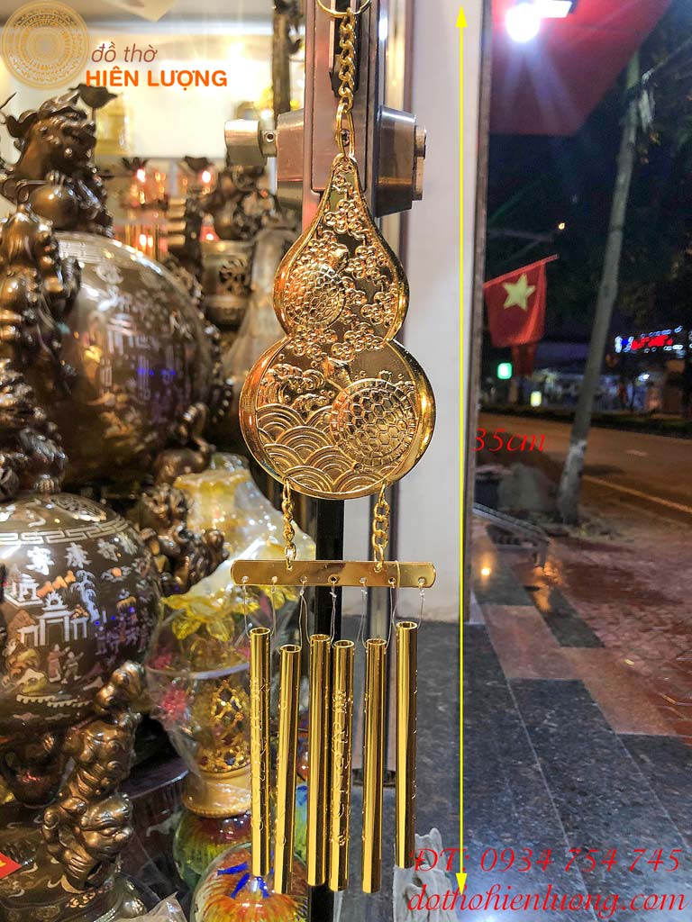Chuông Gió Hồ Lô 6 Ống Bằng Đồng
