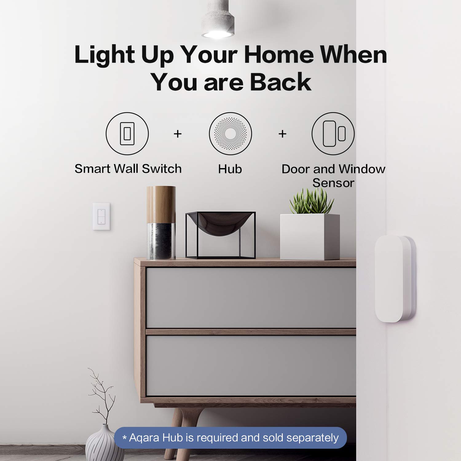 Quốc Tế Cảm biến cửa Aqara Door Sensor/T1 tương thích Apple HomeKit Aqara Home, Hàng Chính Hãng, Bảo hành 1 Năm