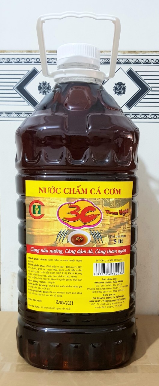 Thùng 5 lít nước chấm cá cơm 3C càng chấm càng ăn càng ngon cao cấp