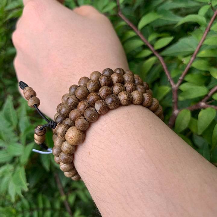 [HCM]Vòng Tay Trầm Hương Chuỗi Tràng Hạt 108 8mmTrầm Tốc Việt - Mang Lại May Mắn & Tài Lộc (Tặng Lá Bồ Đề + Túi Đựng Vòng)