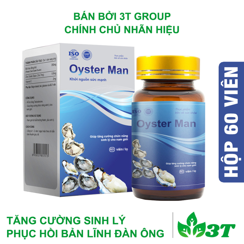 Tinh Chất Hàu Oyster Man (Hộp 60 Viên) Tăng Cường Sinh Lý Nam Giới, Bổ Sung Kẽm Và Khoáng Chất cao cấp