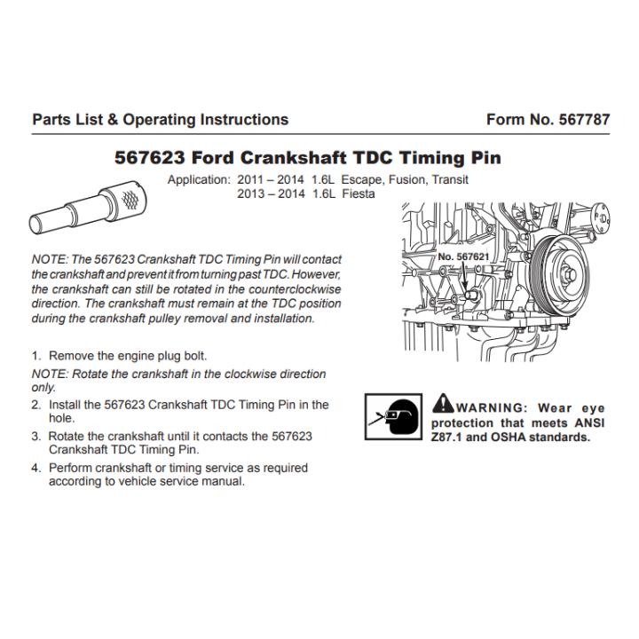 Dụng cụ đặt cam WT 2026 FORD 1.6 SCTI TI VCT ECOBOOST