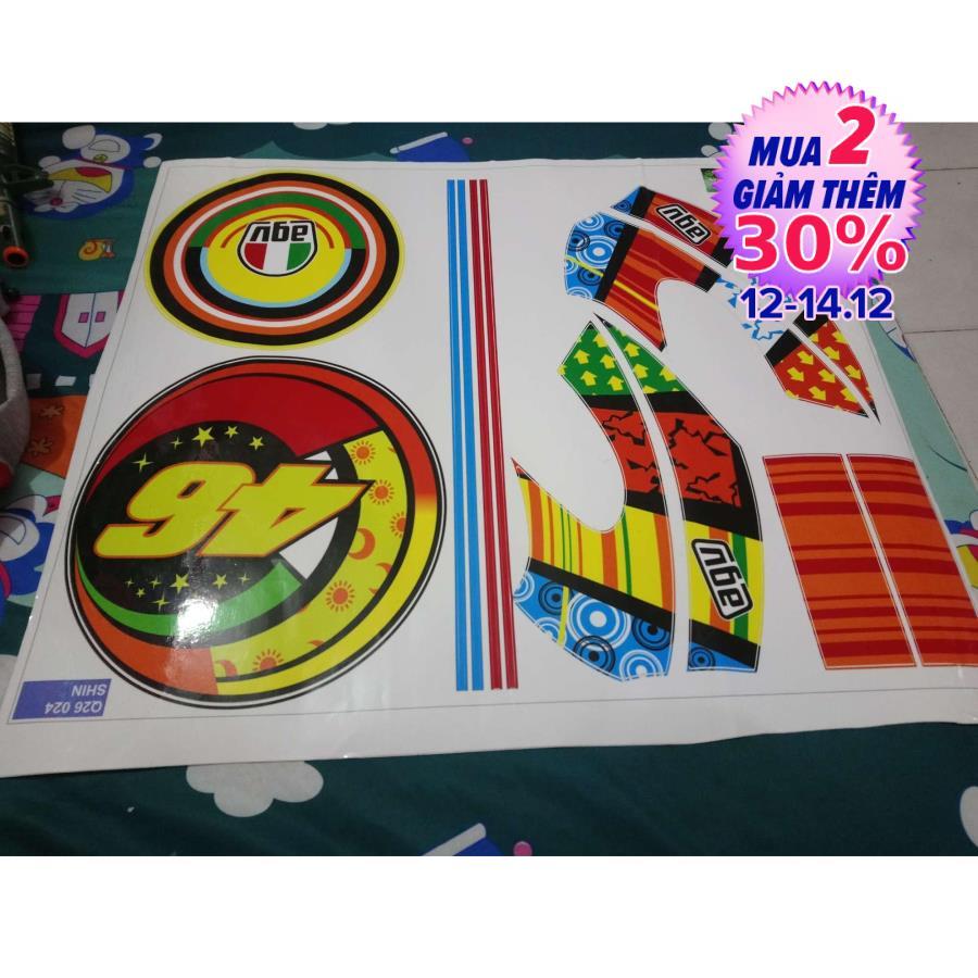 Tem dán nón full face 46 agv